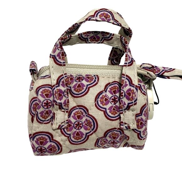 Vera Bradley Cotton Essential Duffel Bag Charm NEW Lavender Geo - Picture 2 of 7